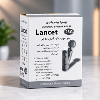 لسنت (سر سوزن) تست قند خون 2 پر  بهبود برتر بالین 100 عددی با گیج 28